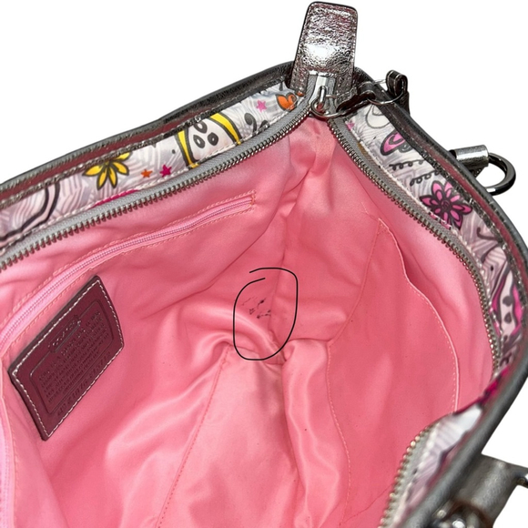 Coach Vintage Poppy Metallic Bandana Graffiti Butterfly Shoulder Bag Tote Purse - Picture 15 of 16